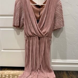AX Paris Blush Pink Pleated Midi Dress